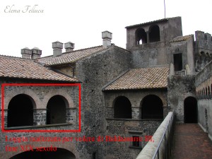 Castello di Bracciano, camminamento di ronda e logge.